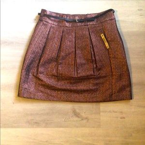 NWT Worthington Metallic Pink/Purple Skirt w/Belt